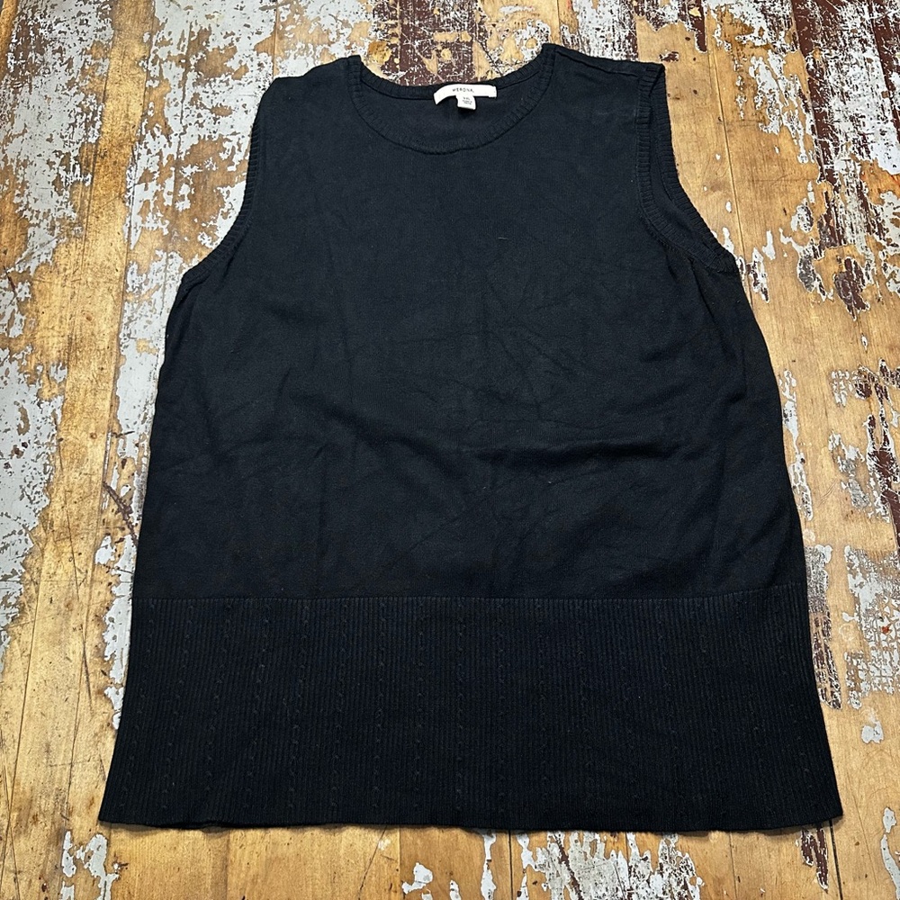 2X Merona Black Ribbed Hem Lightweight Sweater Tank Top- Very Soft!🥰